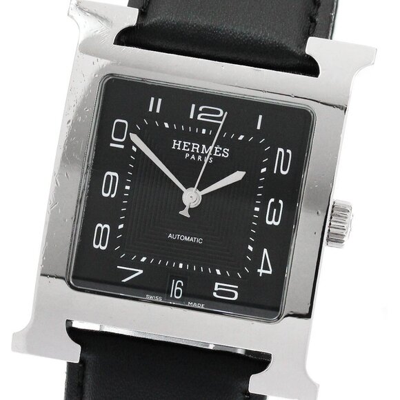 HERMES H watch HH2.810 Date black Dial Automatic Men's Watch - Picture 1 of 6